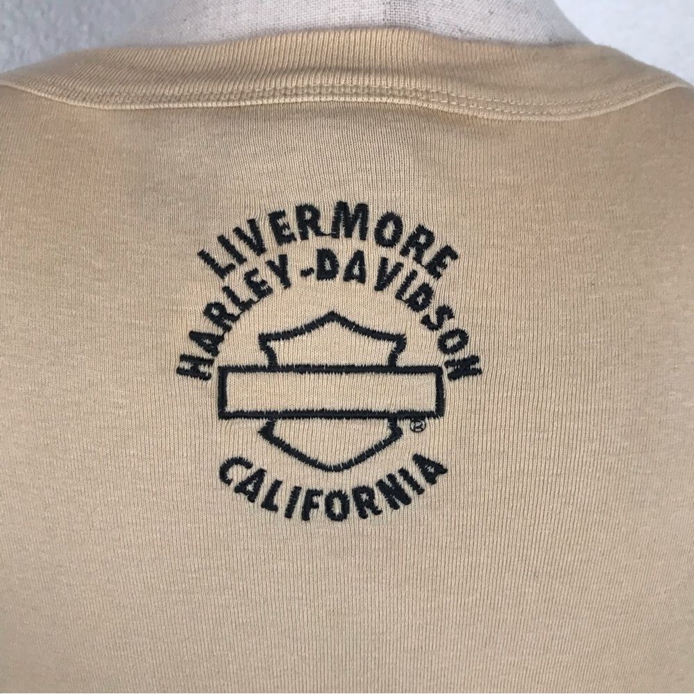 ‎Harley Davidson peachy-beige V-neck long sleeve T-shirt L - Picture 4 of 6